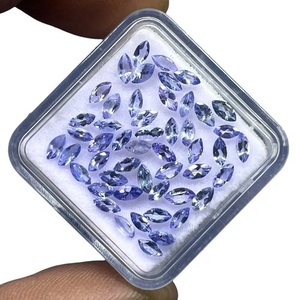 Tanzanite naturelle taille marquise, pierres précieuses violettes en vrac 4x2mm, pierres semi-précieuses étincelantes, lot en gros de pierres précieuses - Product Image 2