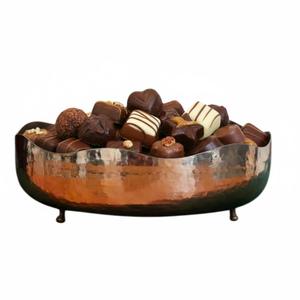 Moderna Tazón de Acero Inoxidable para Servir Chocolate y Dulces con Base Dorada, Plato de Exhibición Metálico para Dulces, Decoración de Mesa para el Hogar - Product Image 6