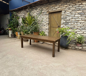 Rustic Brown Recycled Wood Oak <b>Table</b> Furniture for Home Use from VietNam Square Solid Wood Dining <b>Table</b>, <b>Walnut</b>, Pine - Product Image 3