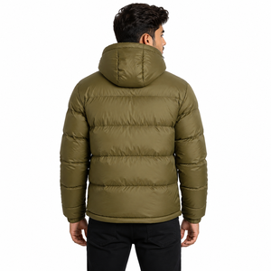 Wholesale Puffer Men's <b>Jackets</b> <b>Hooded</b> Quilted <b>Padded</b> Winter <b>Jacket</b> Full Zip Warm Outdoor Casual <b>Jacket</b> OEM Custom Manufacturer - Product Image 3