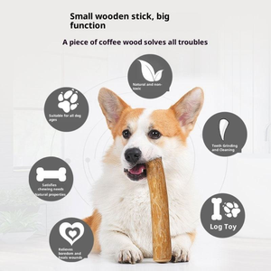 Bâton à mâcher en bois de café avec corde en coton, jouet naturel pour la dentition, soins dentaires, soulagement du stress, pour toutes les races de chiens, pack d'exportation - Product Image 6
