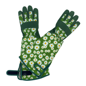 Guantes de Jardinería Elásticos con Rayas Verdes y Refuerzo en la Palma, Material de Poliéster/Algodón/Metálico para Uso Doméstico en Verano - Product Image 3