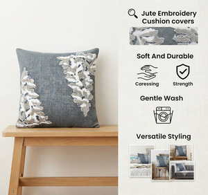 Housses de coussin brodées en jute de qualité supérieure pour la décoration de la maison et des hôtels. Achetez en gros directement auprès du fournisseur au prix de gros. - Product Image 5