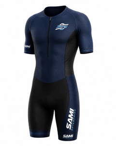 Ensemble de shorts de cyclisme pour hommes avec maillot zippé, séchage rapide, respirant, Spandex/Polyester 220g, personnalisable pour équipe (OEM) - Product Image 2