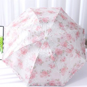 Parapluie solaire occultant léger en 3 étapes Mini dentelle de luxe avec cadeau élégant en dentelle avec grande vente - Product Image 1