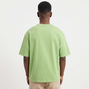 T-shirt décontracté pour homme, coupe ample, col rond, 100% coton, épaules tombantes, style baggy, jersey tricoté 220 g/m², teint uni, idéal pour l'été - Product Image 2