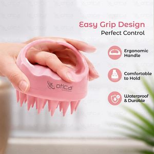 Silicone Scalp Massager Hair <b>Brush</b> Cushion <b>Round</b> Manual Hairbrush Waterproof Cleaning <b>Brush</b> for Home Use - Product Image 3