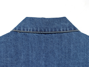 Denim Blue Turn Down Collar <b>Button</b>-Up Long Sleeve Regular Fit Casual Vintage Breathable Quick Dry Women's <b>Jeans</b> Tops - Product Image 5