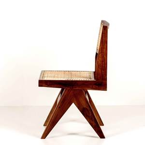 เก้าอี้ทานข้าวไม้เนื้อแข็งสไตล์มิดเซ็นจูรี่โมเดิร์น พร้อมหวายถักแบบแฮนด์เมด ขาแบบตัววี พร้อมเบาะรองนั่ง สำหรับร้านอาหารและบ้าน - Product Image 6