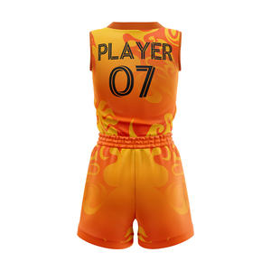 Ensemble d'uniformes de basketball personnalisés pour filles, vente en gros, imprimés sur mesure, respirants, anti-humidité, séchage rapide, 100 % polyester, col en V - Product Image 2