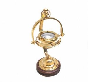Nautical Brass <b>Gimbal</b> Compass Decorative Marine Compass Analog Dial Display for Travel Hiking Camping Gift - Product Image 1