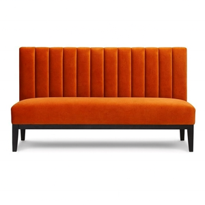 Banquette de restaurant commerciale en velours <span class=keywords><strong>bleu</strong></span>, siège rembourré avec dossier capitonné pour café, bar, hôtel - Product Image 3