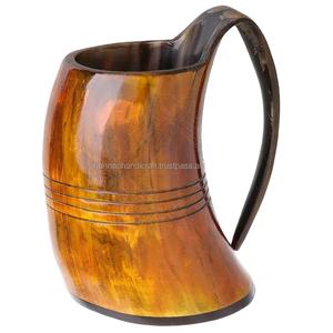 Mug en corne de buffle polie, écologique et naturel - Design artisanal Animaux et Anges pour fêtes à domicile, hôtels, cadeaux d'affaires - Product Image 1
