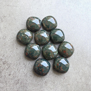 Cabochon en hématite naturelle, forme carrée coussin, dos plat, pierre précieuse calibrée, tailles personnalisées disponibles - Product Image 5
