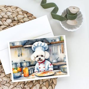 Bichon Frise the Chef Whimsical A7 Tarjetas de felicitación Paquete de 8 tarjetas de notas en blanco con sobres Tamaño 5x7 - Product Image 2