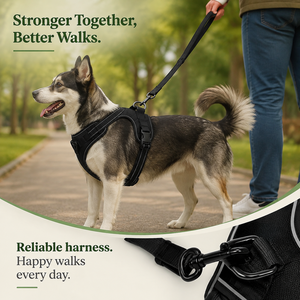 Harnais Réfléchissant pour Chien de Taille Moyenne, Gilet en Nylon Imperméable et Respirant Anti-Traction avec Fermeture à Boucle - Product Image 5