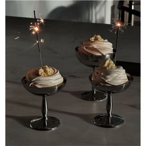 Bol à dessert sur pied en métal à double paroi isolée, en acier inoxydable durable, pour glaces, sundae, gelato, salades de fruits et collations - Product Image 5