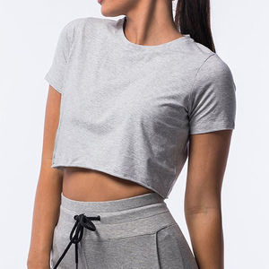 เสื้อครอปท็อปแฟชั่นผู้หญิงรุ่นใหม่ OEM แขนสั้น สำหรับเล่นกีฬาและโยคะในช่วงฤดูร้อน - Product Image 6
