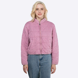 Chaqueta de Invierno OEM Personalizada para Mujer, Abrigo Lavado con Cuello Alto y Cremallera, Ropa de Invierno para Mujer - Product Image 2