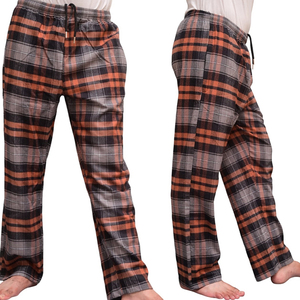 Summer Lightweight Breathable Warm Printed Men's Sleeping <b>Trousers</b> Elastic Waistband Full Length Casual Style Flannel Pants - Product Image 1