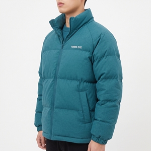 Blouson matelassé pour homme Hawk Eye, couleur turquoise, col montant, fermeture éclair, coupe-vent, vêtement d'extérieur décontracté pour l'hiver, rembourrage épais en polyester - Product Image 2