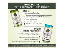 Pack Combo de Teintures Naturelles pour Cheveux Noirs, Poudre de Henné et d'Indigo (150g + 150g)