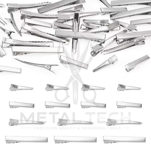 Pinces à cheveux professionnelles en métal argenté à une seule griffe, base pour salon de coiffure, pinces de sectionnement bec de canard, accessoires de bijouterie DIY - Product Image 3