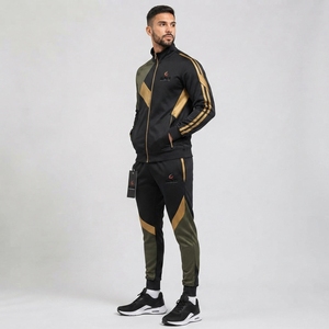 Men Tracksuit Premium <b>Workout</b> Clothing Athletic <b>Jacket</b> And Pants With Lightweight Construction For Strength Training Running - Product Image 3