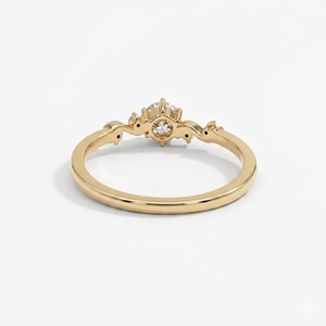 แหวนเพชรหมั้นทองคำแท้ 14K คุณภาพสูง คลาสสิก น้ำหนัก 0.29 กะรัต พร้อมเพชรทรงกลมเจียระไนบริลเลียนต์สี E ระดับความสะอาด VS จากแล็บ - Product Image 6