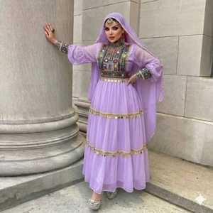 Premium Quality Afghan Kuchi Dress for Women Wedding Party Wear <b>Modest</b> Style Zipper Button Lace Washable Decoration - Product Image 6