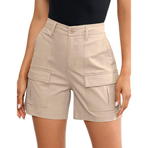 Wide Leg Multi Pocket Cargo <b>Shorts</b> with High Rise <b>Utility</b> <b>Shorts</b> for <b>Women's</b> Daily Casualwear Private Label Apparel Manufacturer - Product Image 2
