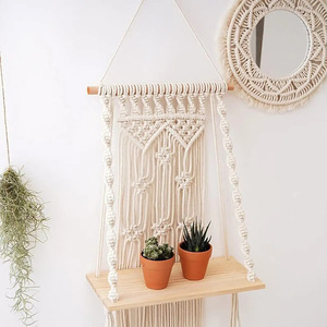 Decoración de Pared de Macramé Tejida a Mano, Estilo Rústico con Hojas, para Oficina u Hogar, Venta al Por Mayor Directa de Fábrica, Económica - Product Image 6