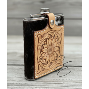 Funda de cuero repujado vintage para petaca de acero inoxidable, con grabado floral, portátil, para whisky, regalo para hombres - Product Image 4