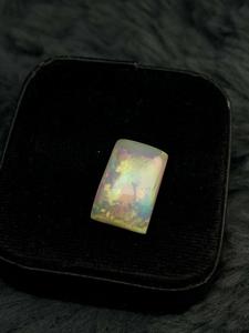 Opale blanche d'Éthiopie naturelle, cabochon forme coussin, opale de feu avec jeu de couleurs, pierre précieuse lâche et chatoyante, sans traitements, pour la joaillerie - Product Image 1