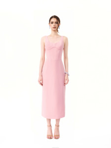 Abito Midi BLUSH CORSET - Vestito in Crepe Intrecciato a Vita Naturale, Ideale per le Vacanze, Collezione SUMMER DAWN, Marca Locale Vietnamita - Product Image 2