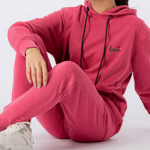 เสื้อสเวตเชิ้ตผู้ชายสีชมพู ไซส์พลัส ระบายอากาศได้ดี แห้งเร็ว เป็นมิตรกับสิ่งแวดล้อม กันลม สไตล์สตรีทแวร์ ทรงปกติ สีพื้น โลโก้รูปหัวใจ ผ้าฝ้าย - Product Image 3
