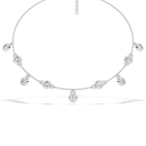 Collar de Diamantes de Corte Redondo Premium con Cadena, Collar de Diamantes Naturales con Certificado IGI para Mujer - Product Image 1