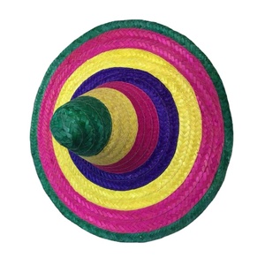 Colorful Mexican Sombrero Hat for Summer - <b>Cheap</b> Large Wide Brim Straw Hats With Customized Logo and Color - Product Image 1