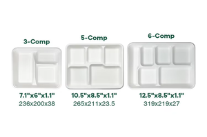 ถาดอาหาร 5 CP MEAL TRAY ภาชนะใส่อาหารย่อยสลายได้เป็นมิตรกับสิ่งแวดล้อม ภาชนะใส่อาหารแบบใช้แล้วทิ้ง ทำจากชานอ้อย - Product Image 5