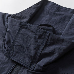 Veste coupe-vent légère en nylon pour homme, fermeture éclair intégrale, logo personnalisé, décontractée, pour la course en extérieur, vente en gros OEM - Product Image 5