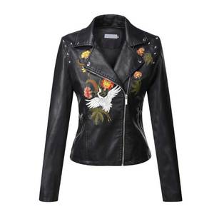 Women Studded Leather <b>Jacket</b> Black Biker <b>Punk</b> Style Motorcycle <b>Jacket</b> Genuine Leather OEM Custom Wholesale Factory - Product Image 1