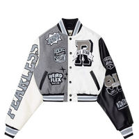 Blouson universitaire respirant d'hiver style baseball avec patchs personnalisés, logo brodé, écologique, style japonais, grande taille, boutonné