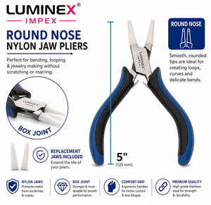 LUMINEX IMPEX LUB=113 <b>Long</b> <b>Nose</b> Stainless Steel Lightweight Smooth Work Jewelry Making Polishing Pliers for Bracelet Making DIY - Product Image 3