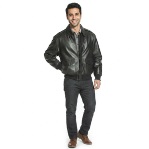 Custom Design Leather Jacket Color <b>Men</b> Leather Jacket Street Wear Fashion With Zipper Hot Selling Product Winter jacket for <b>men</b> - Product Image 1