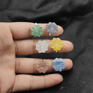 Labradorite Flower Carved <b>Adjustable</b> <b>Ring</b> 925 Sterling Silver Boho Jewelry Wholesale <b>Ring</b> - Product Image 2