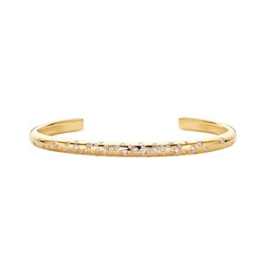 Handcrafted 14K Gold Lab Diamond <b>Anniversary</b> Gift Adjustable Celestial Open Cuff Bracelet Celestial Bracelet Fashion Jewelry - Product Image 3