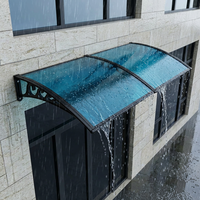 Auvent de porte en plastique en gros avec plaque en polycarbonate alvéolaire pour projets d'entrée extérieure
