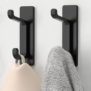 Adhesive Hook Towel Clothes Wall Mounted Hanger Robe Self Adhesive Metal Hook Bathroom Kitchen Storage Hook Wall Organisation