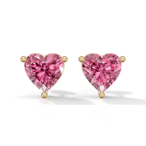 Bijoux Heerani, saphir rose certifié IGI, argent sterling 925, 1,9 g, plaqué or classique, tendance, forme cœur, serti griffe - Product Image 1