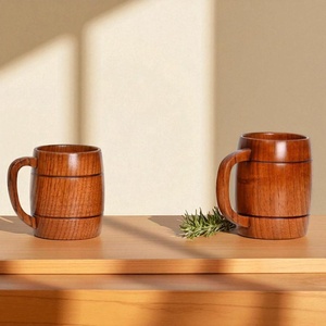 Mug à café et bière minimaliste en bois d'acacia – Vaisselle naturelle pour bars, cafés et restaurants, idéal pour FBA et la vente en ligne - Product Image 5